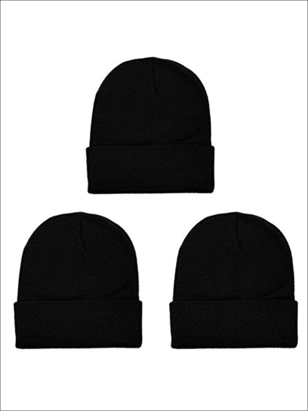 Unisex Knitted Beanie Cap Warm Solid Color Multi-Packs Acrylic Winter